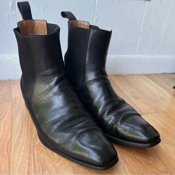 Gucci Authentic Black Leather Pull-On Chelsea Boot Size 10 Men’s Made in Italy - Picture 6 of 13